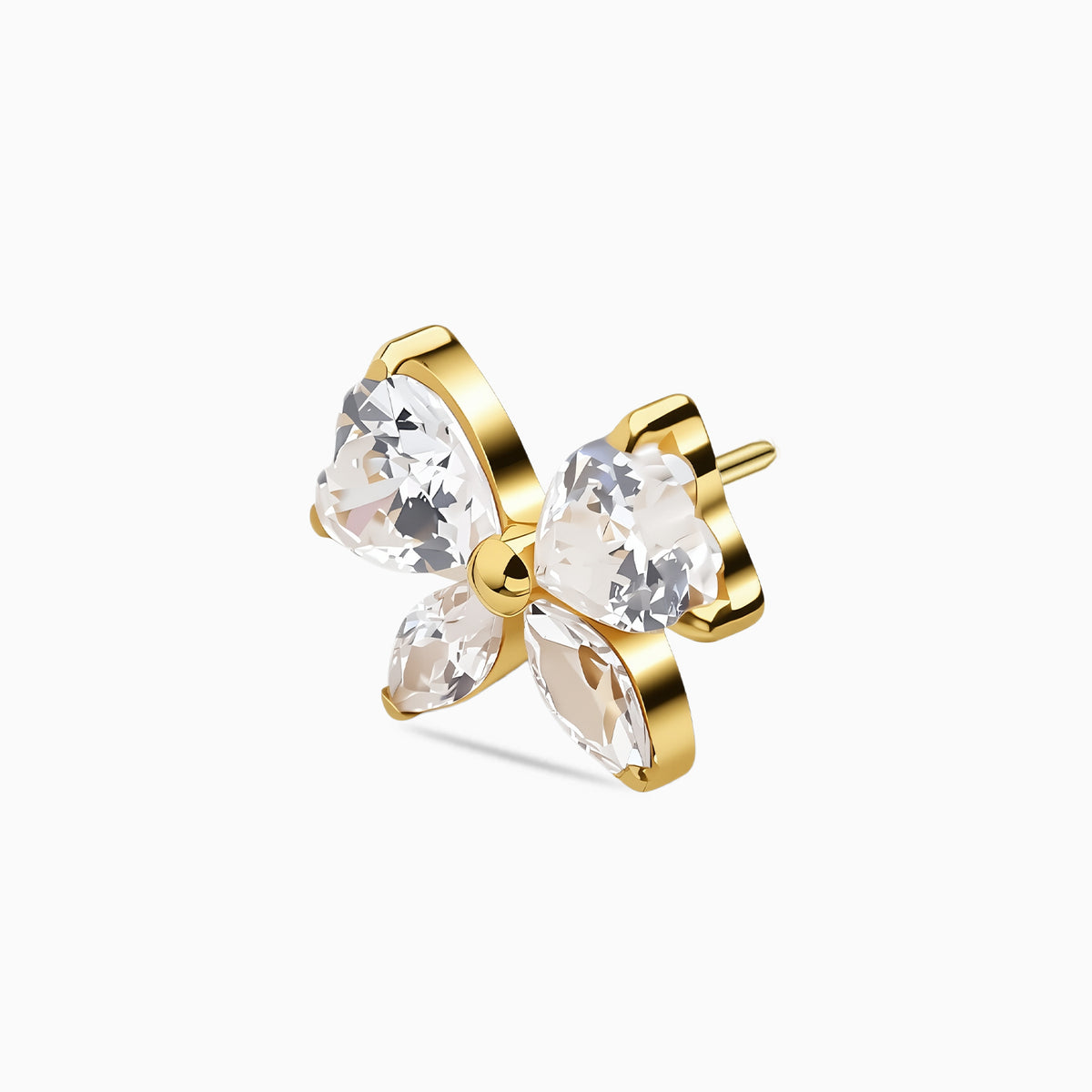 18Kt Gold PVD Titanium Threadless Butterfly Cluster Top