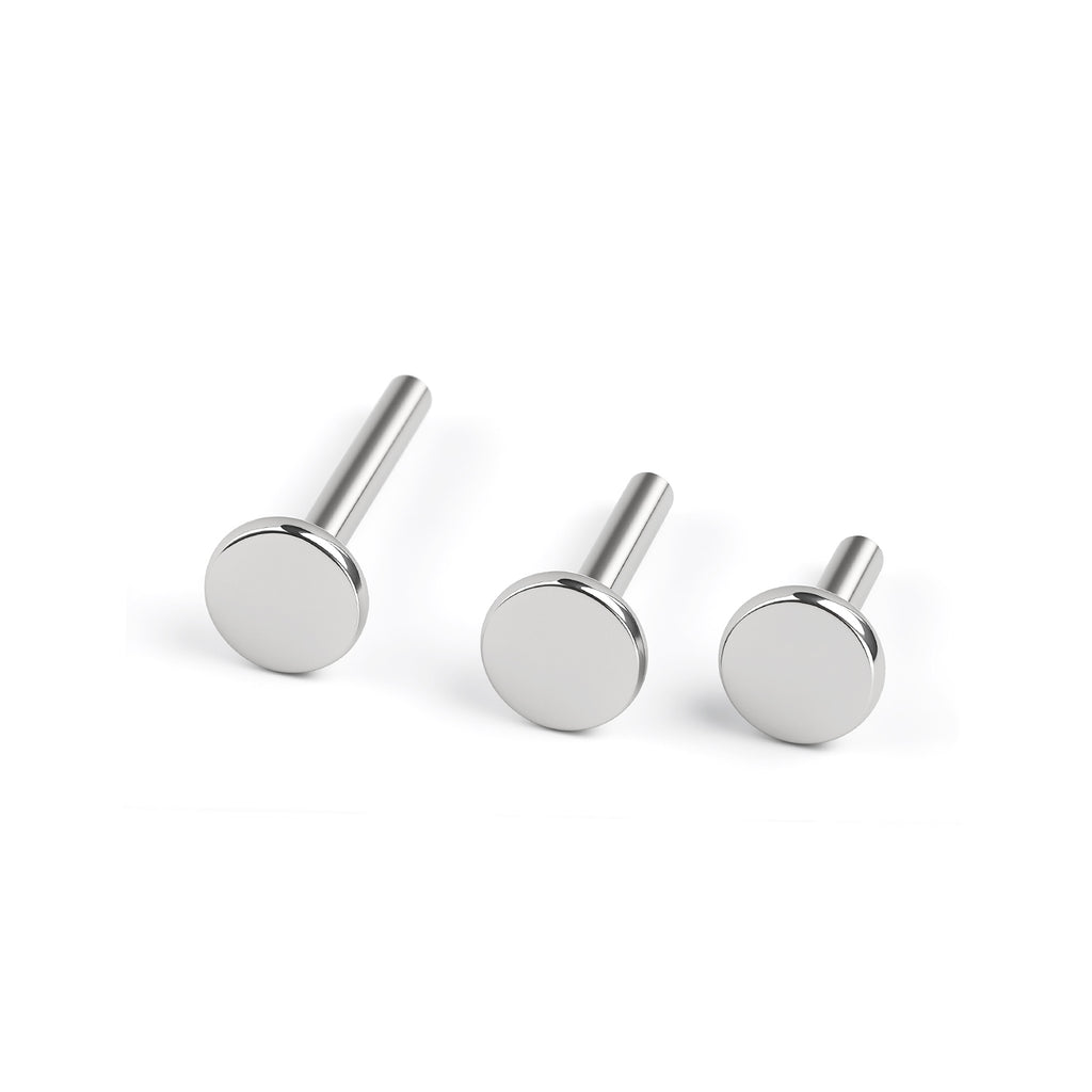 ASTM F136 Titanium Internally Threaded Flat Back Piercing Post – 1.0mm / 1.2mm (16G / 18G) | 4–14mm Length