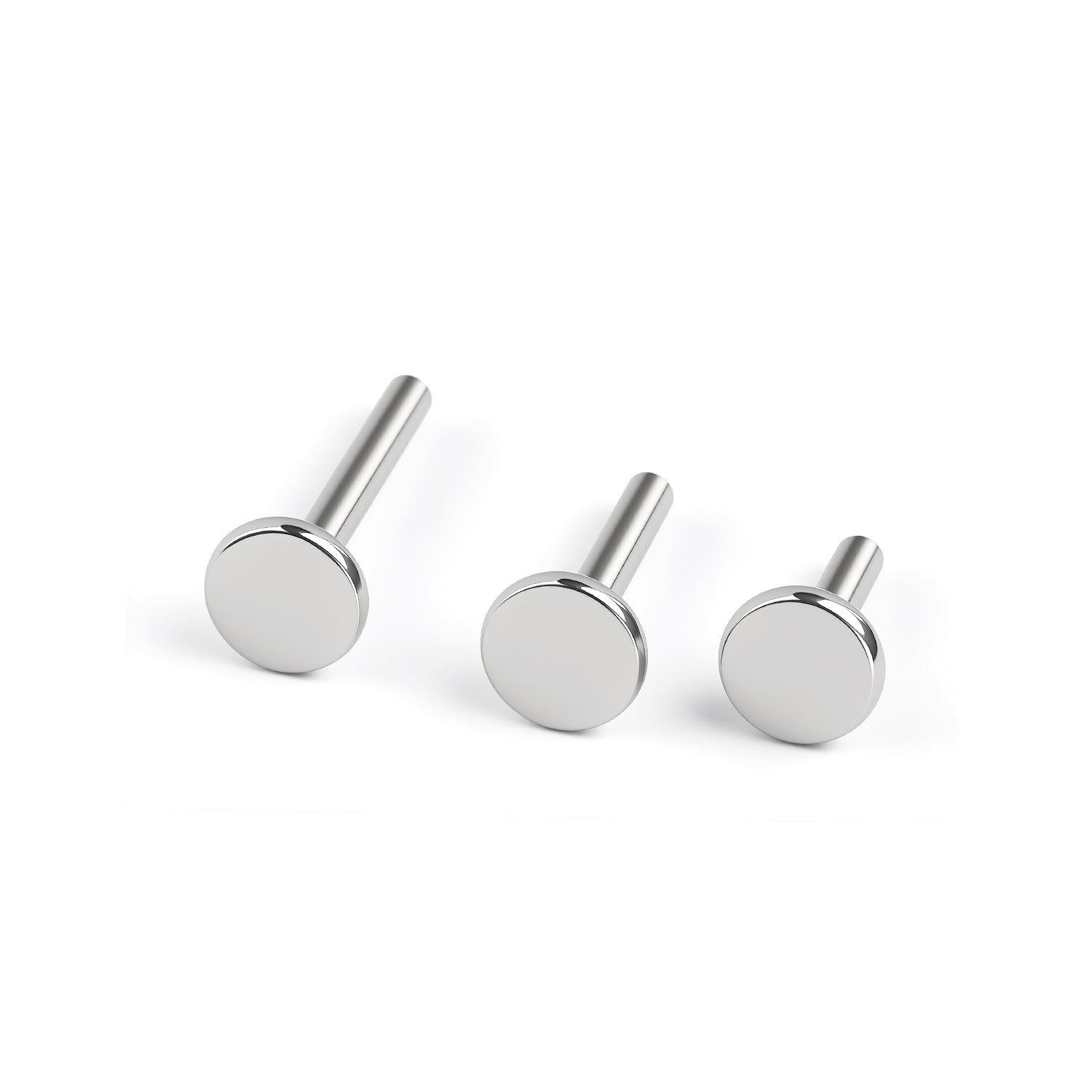 ASTM F136 Titanium Internally Threaded Flat Back Piercing Post – 1.0mm / 1.2mm (16G / 18G) | 4–14mm Length