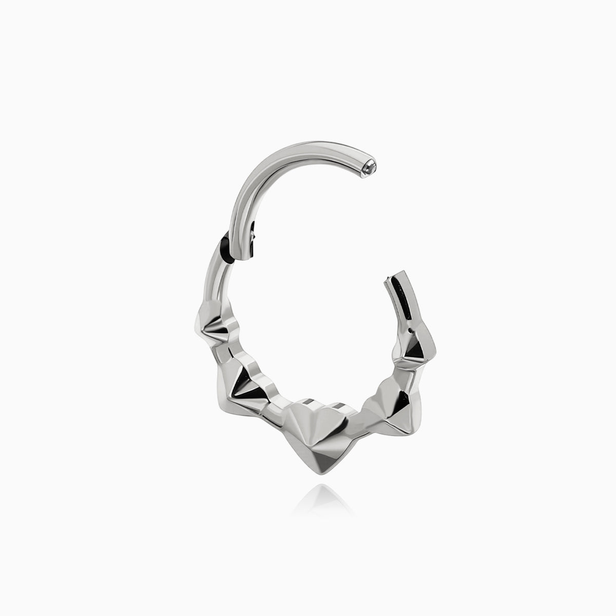Titanium Heart Cluster Front Facing Hinged Segment Clicker