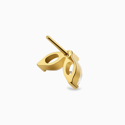 18Kt Gold PVD Titanium Threadless Double Marquise Gem Top