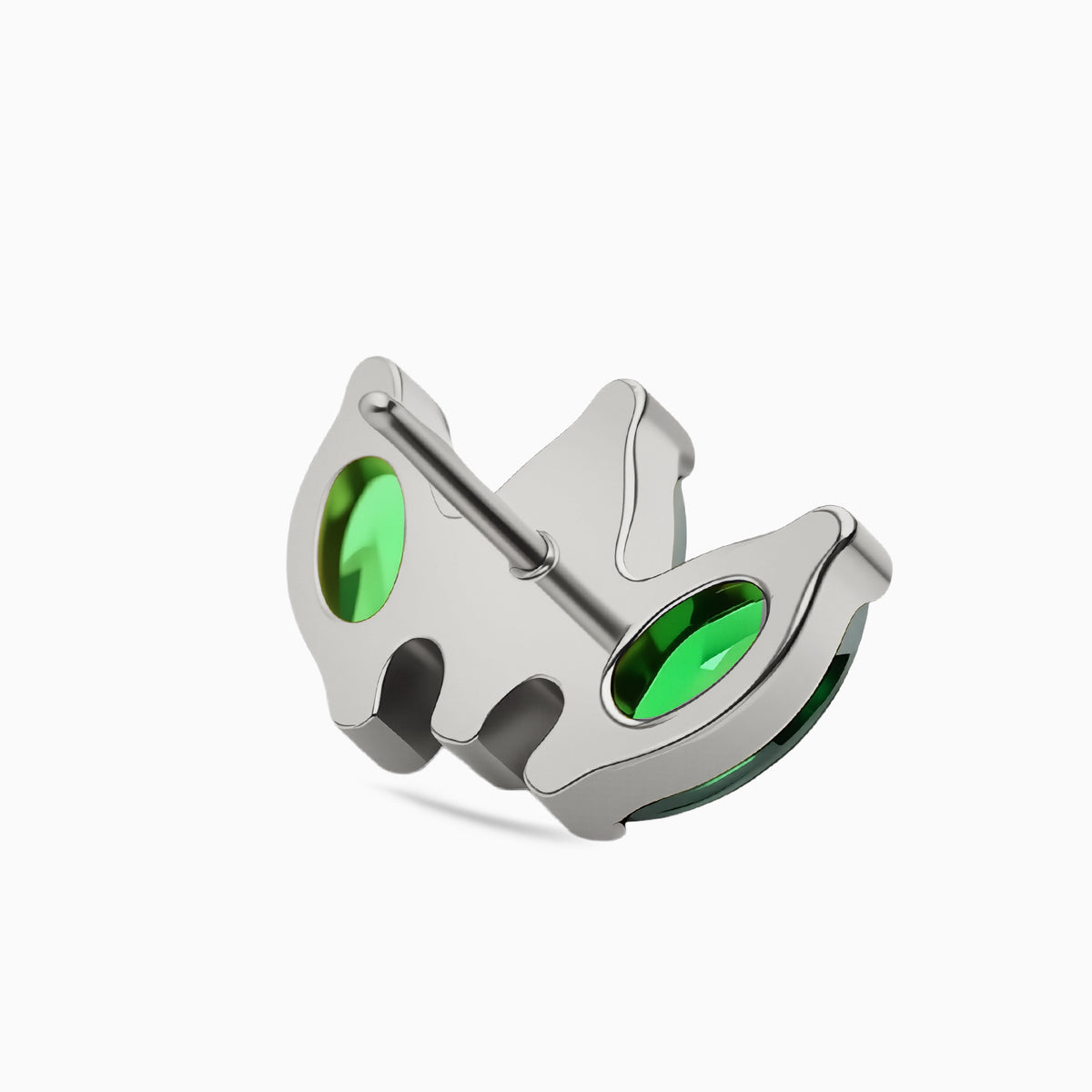 Titanium Threadless Triple Marquise Gem Curve Top