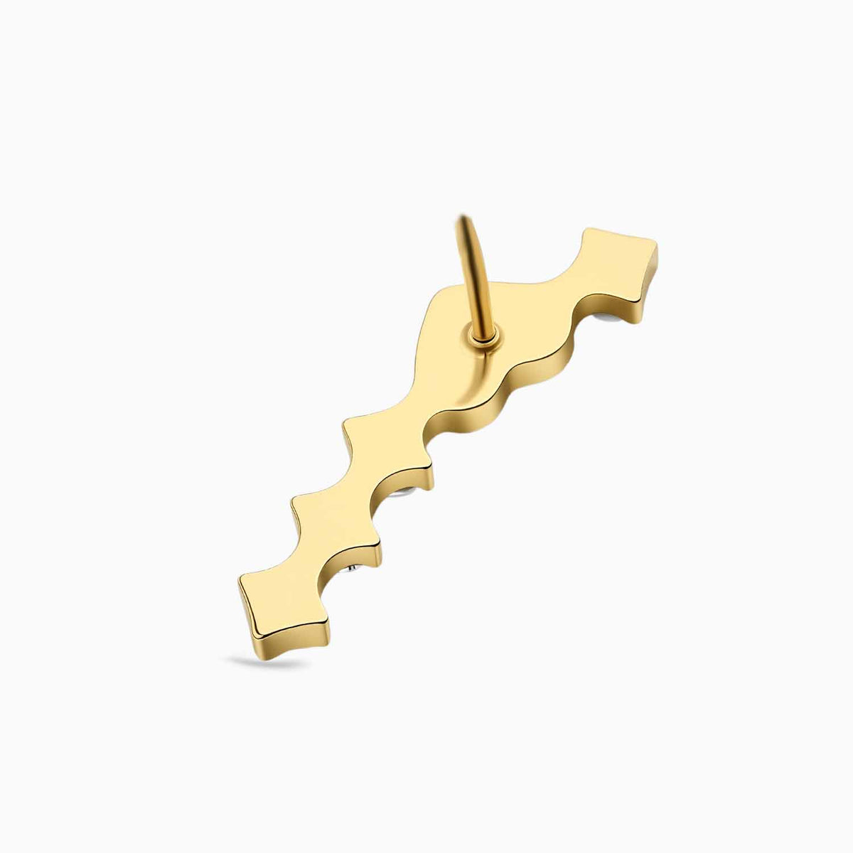 18Kt Gold PVD Titanium Threadless Heart Cluster Top
