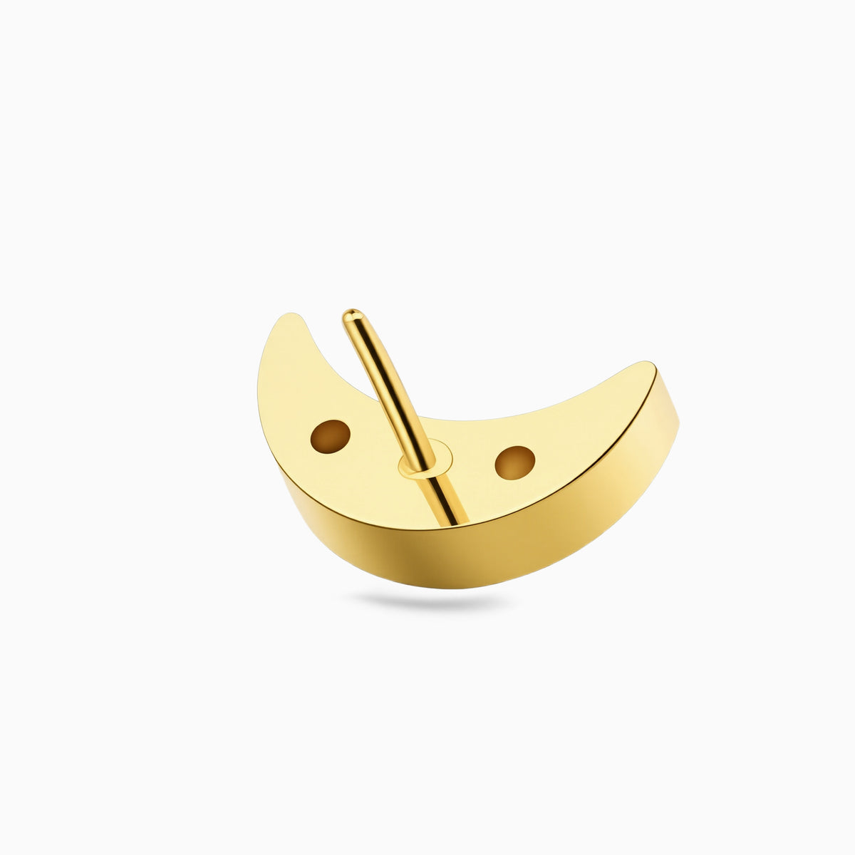 18Kt Gold PVD Titanium Threadless Crescent Moon Gem Top