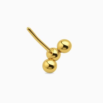18Kt Gold PVD Titanium Threadless Triple Bead Cluster Top
