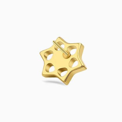 18Kt Gold PVD Titanium Threadless Open Star Gem Top