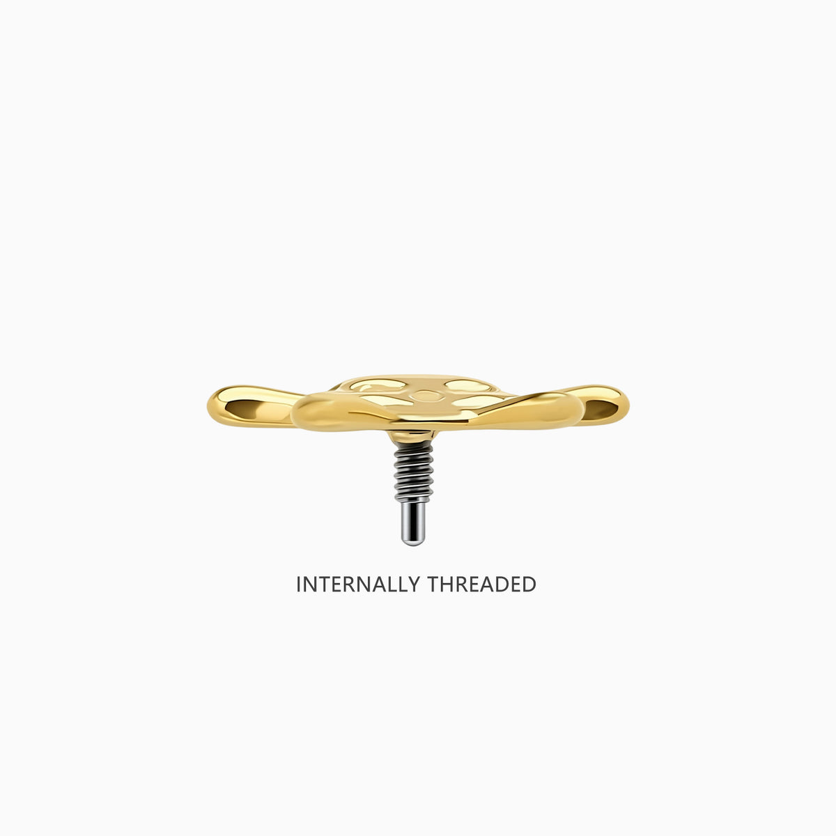 18K Gold PVD Titanium Internally Threaded Skull and Crossbones Top