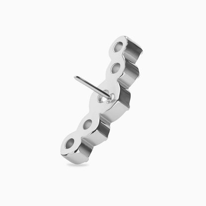 Titanium Threadless Curved 5-Stone Prong Set Gem Top