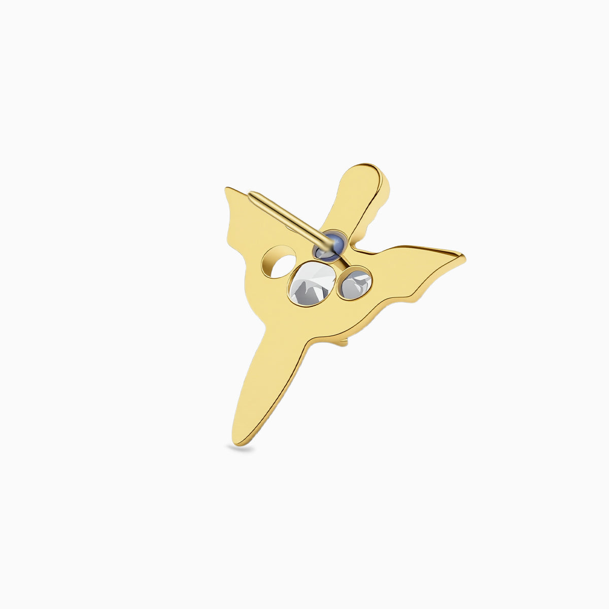 18Kt Gold PVD Titanium Threadless Winged Dagger Top