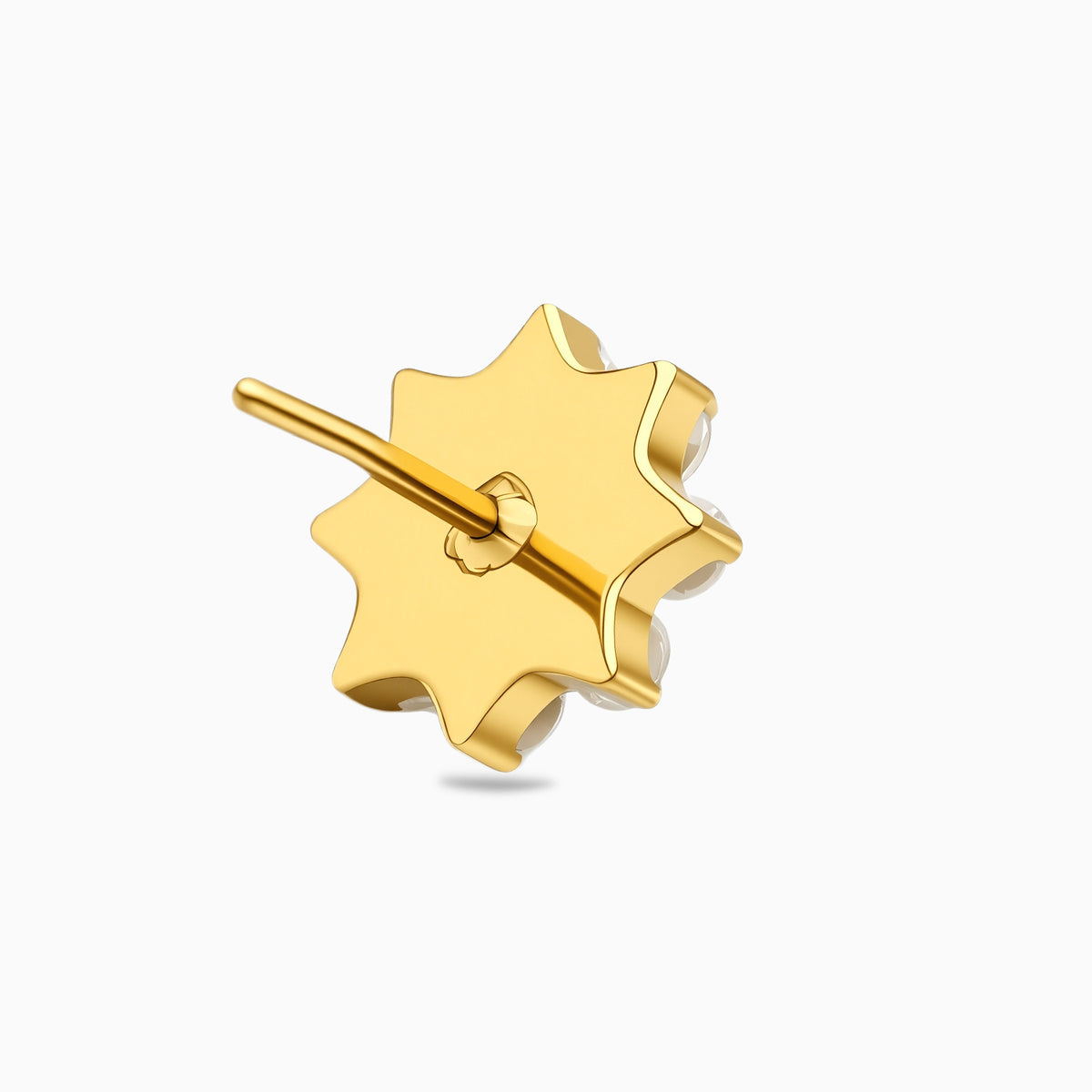 18Kt Gold PVD Titanium Threadless Daisy Cluster Gem Top