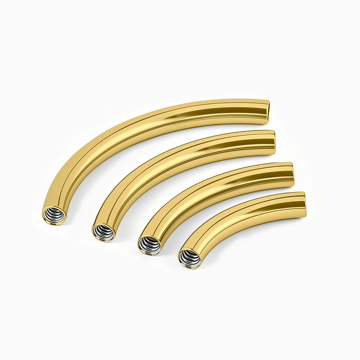 18Kt Gold PVD Titanium Internally Threaded Curved Barbell Replacement Component