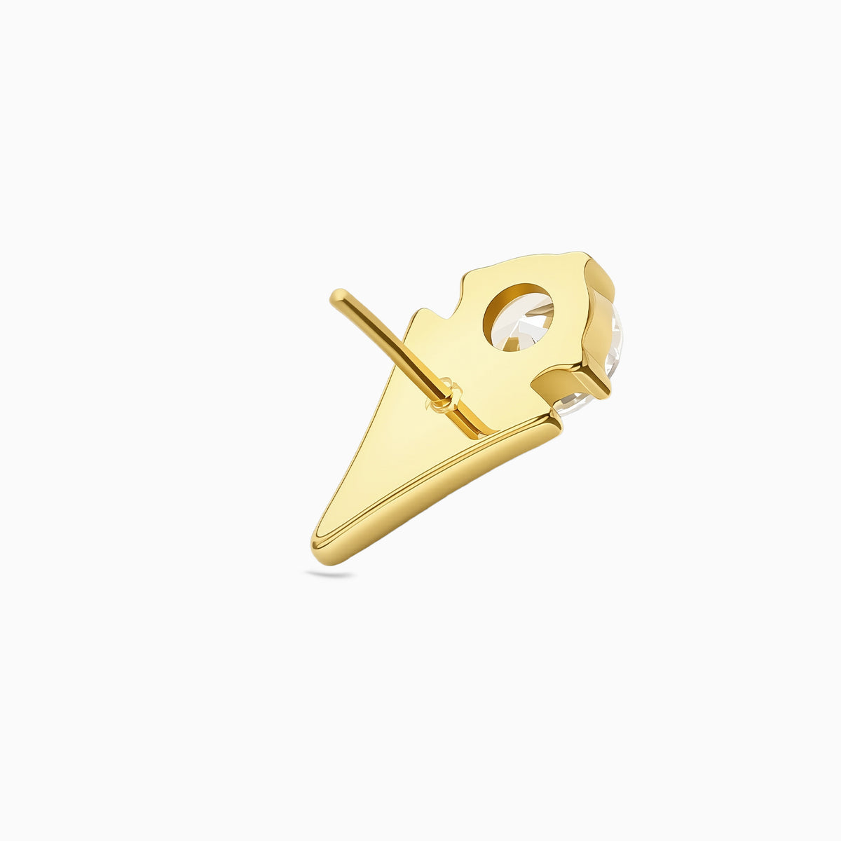 24Kt Gold PVD Titanium Threadless V-Shape Gem Top