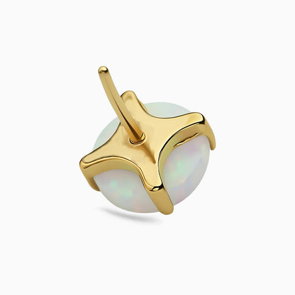 18Kt Gold PVD Titanium Threadless Prong  Synthetic Opal Top