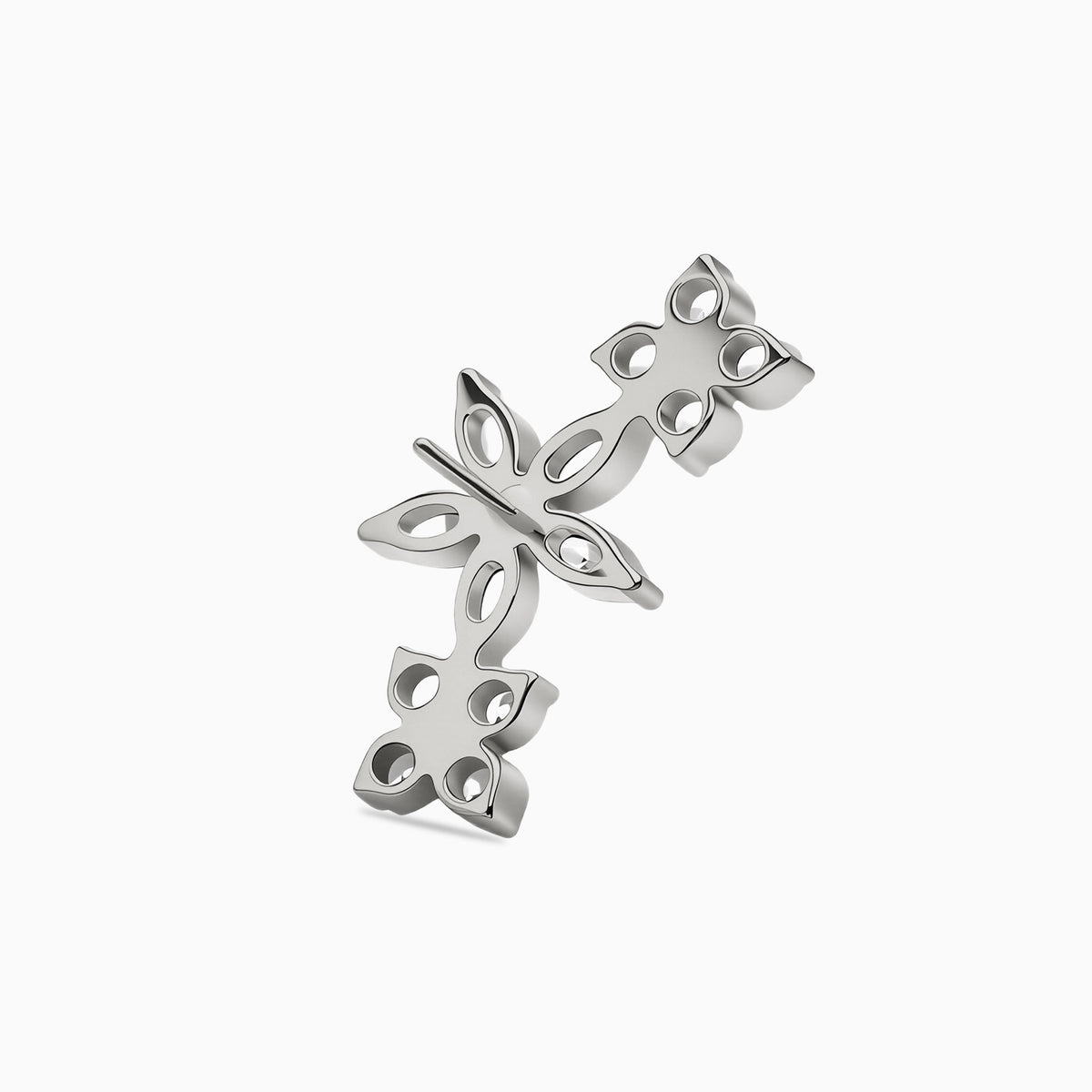 Titanium Threadless Floral Triple Cluster Top