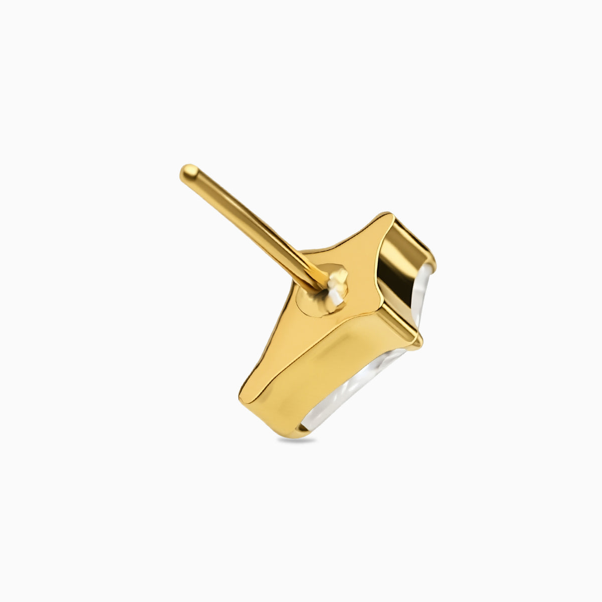 18Kt Gold PVD Titanium Threadless Kite Cut Gem Top.