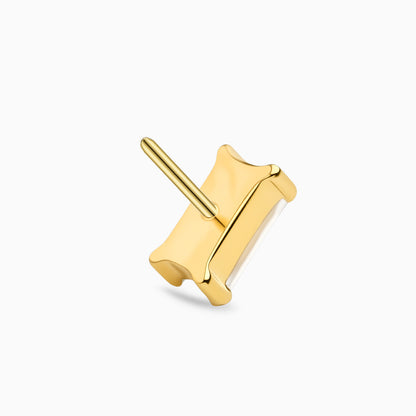 18Kt Gold PVD Titanium Threadless Rectangular Baguette Gem Top