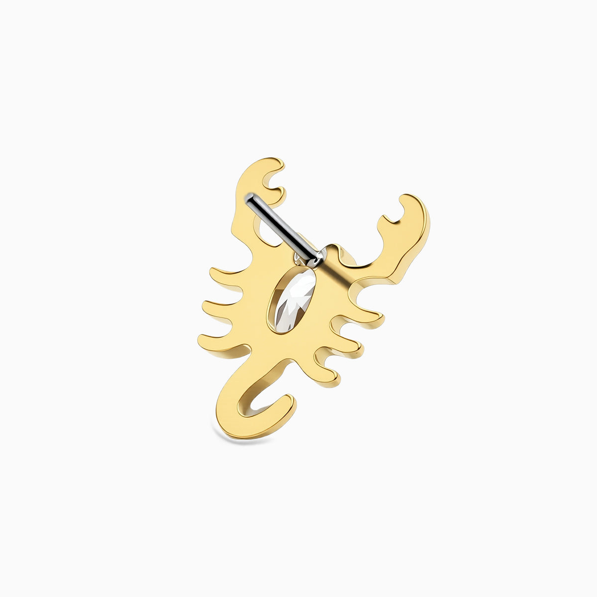 18Kt Gold PVD Titanium Threadless Scorpion Top