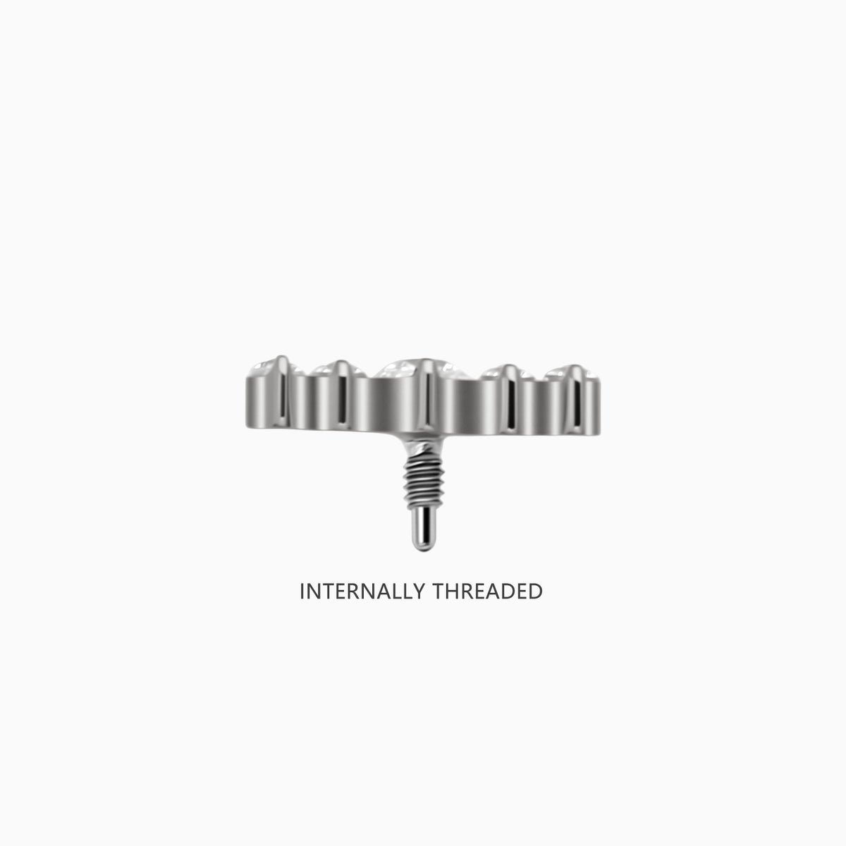 Titanium Internally Threaded 5-CZ Curved Cluster Top