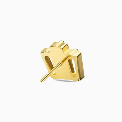 24Kt Gold PVD Titanium Threadless 3-Stone Baguette Decorative End