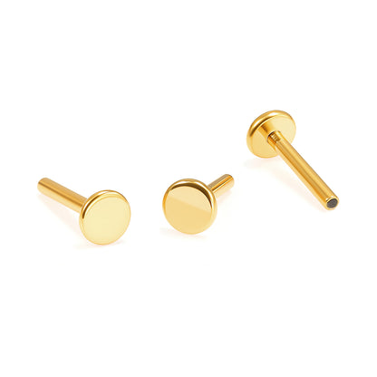 18KT Gold PVD Titanium Threadless Labret with 4mm Base