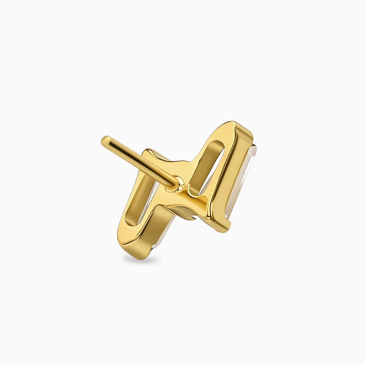 18Kt Gold PVD Titanium Threadless Lightning Bolt Gem Top