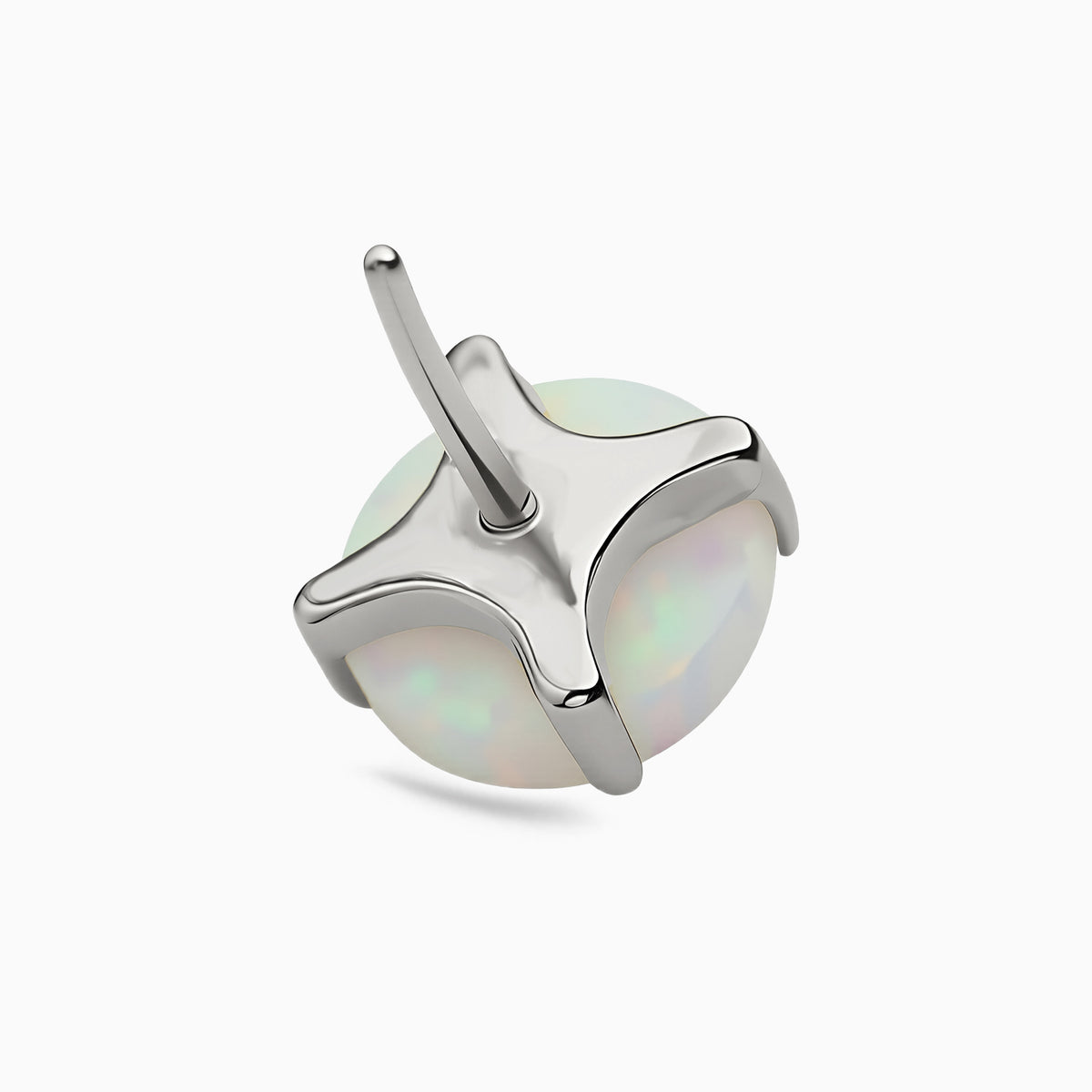 Titanium Threadless Prong  Synthetic Opal Top