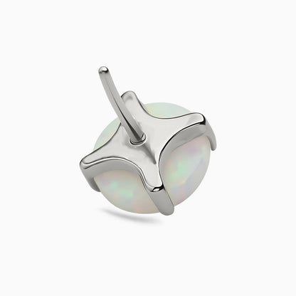 Titanium Threadless Prong  Synthetic Opal Top