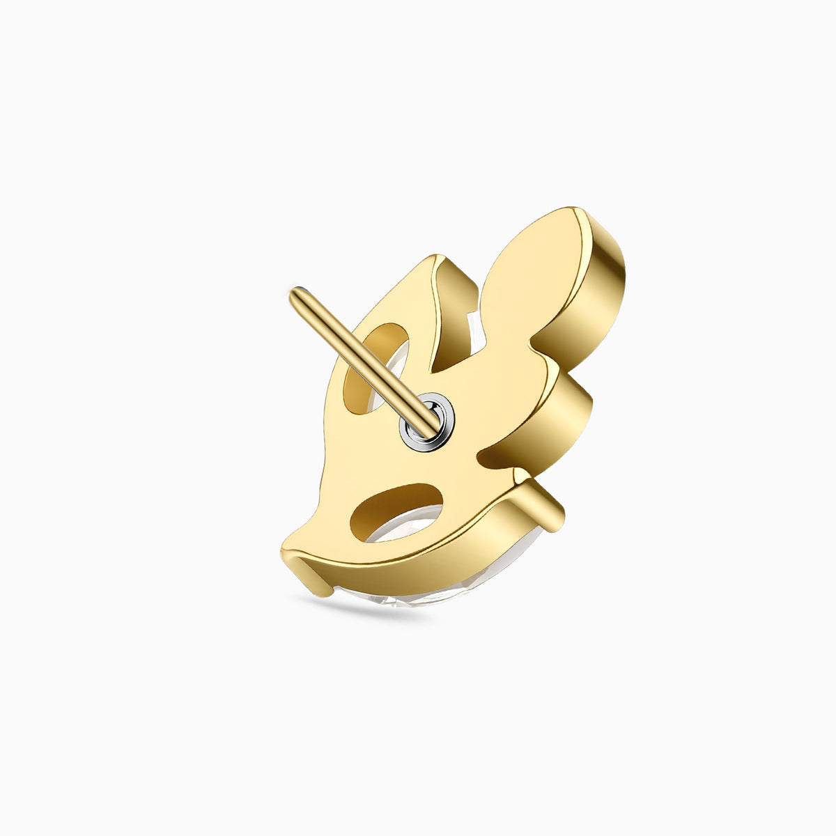 18Kt Gold PVD Titanium Threadless Marquise Leaf Cluster Top