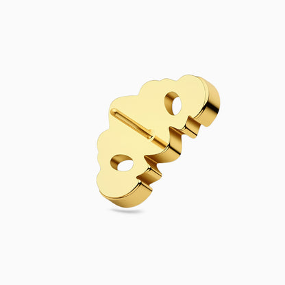 18Kt Gold PVD Titanium Threadless Crown Cluster Top