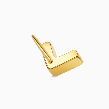 18Kt Gold PVD Titanium Threadless V-Shape Top.