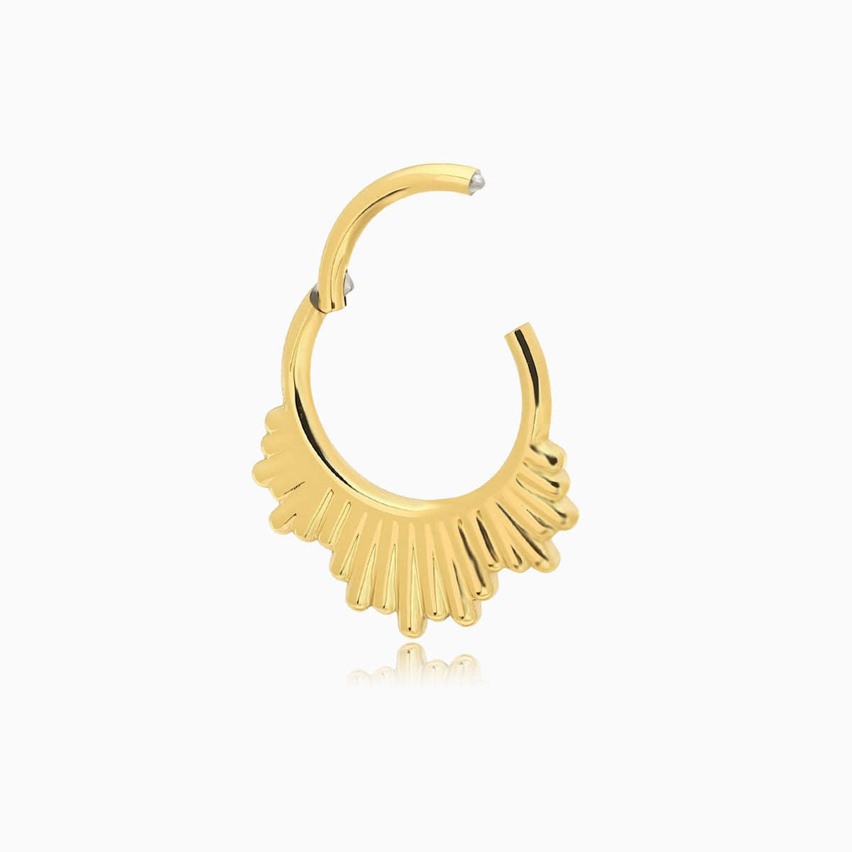 18Kt Gold PVD Titanium Sunburst Front Facing Hinged Segment Clicker