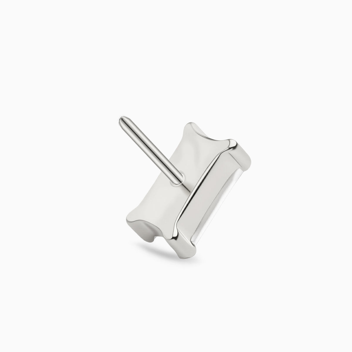 Titanium Threadless Rectangular Baguette Gem Top