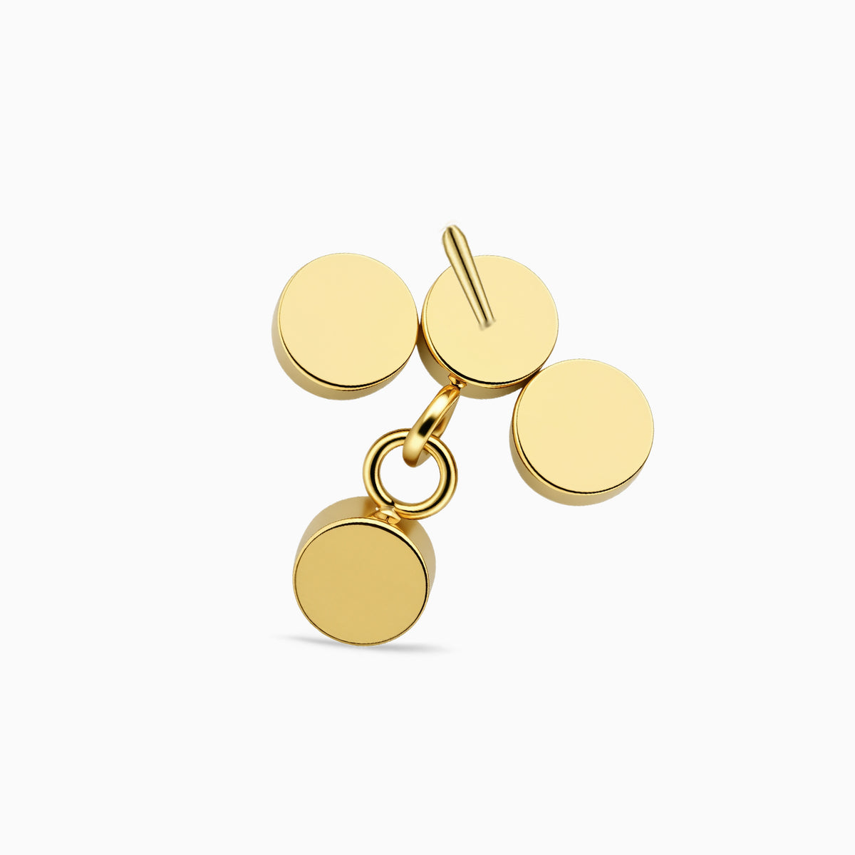 18Kt Gold PVD Titanium Threadless Dangle Bezel Cluster Top