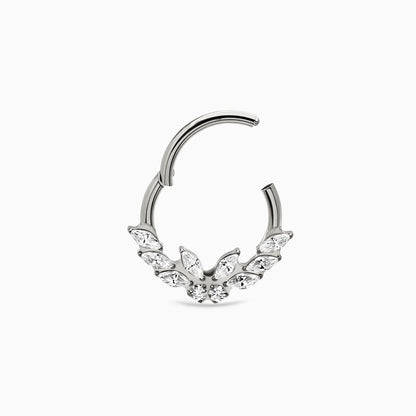 Titanium Marquise & Round Gem Cluster Front Facing Hinged Segment Clicker