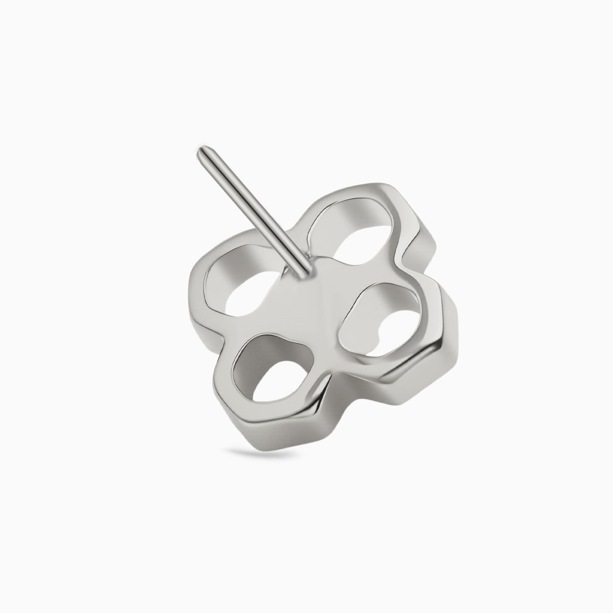 Titanium Threadless Open Flower Gem Top
