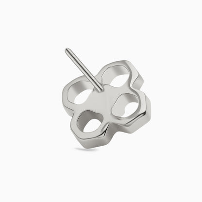Titanium Threadless Open Flower Gem Top