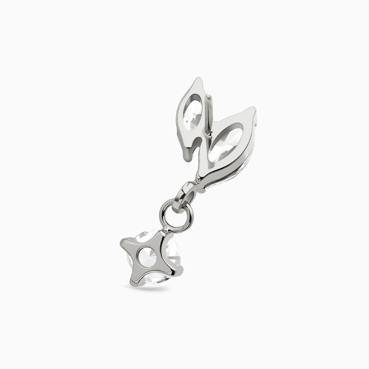 Titanium Threadless Dangle Leaf Cluster Top