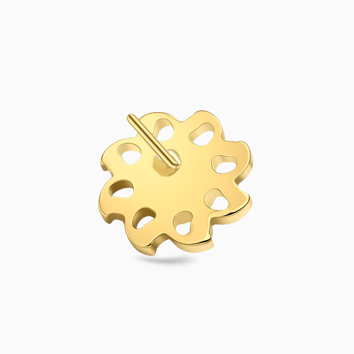 18Kt Gold PVD Titanium Threadless Swirl Cluster Top