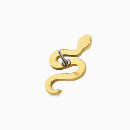 18Kt Gold PVD Titanium Threadless Snake Top