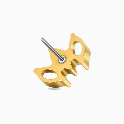 18Kt Gold PVD Titanium Threadless Triple Marquise Fan Gem Top
