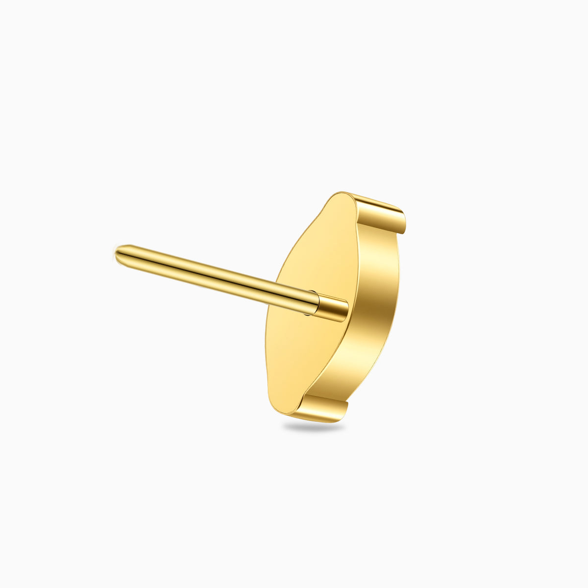 24Kt Gold PVD Titanium Threadless Marquise Bezel-Set Gem Top