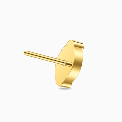 24Kt Gold PVD Titanium Threadless Marquise Bezel-Set Gem Top