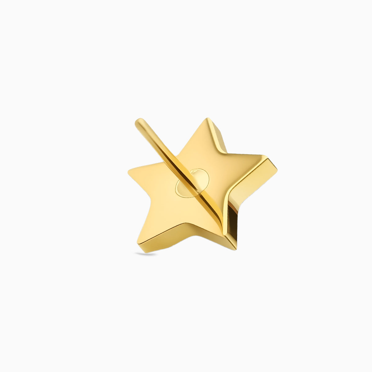 18Kt Gold PVD Titanium Threadless Star Top