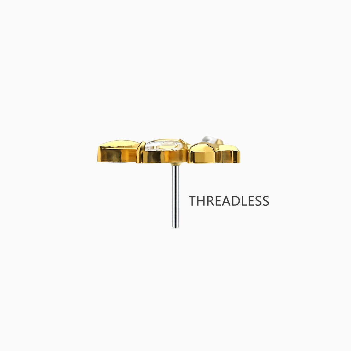 18Kt Gold PVD Titanium Threadless Leaf Top