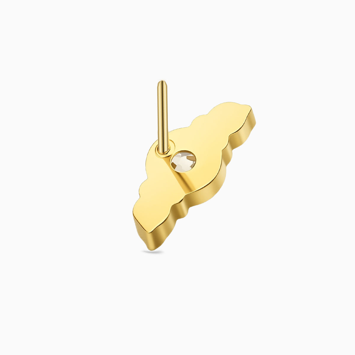 18Kt Gold PVD Titanium Threadless Three-Stone Cluster Top