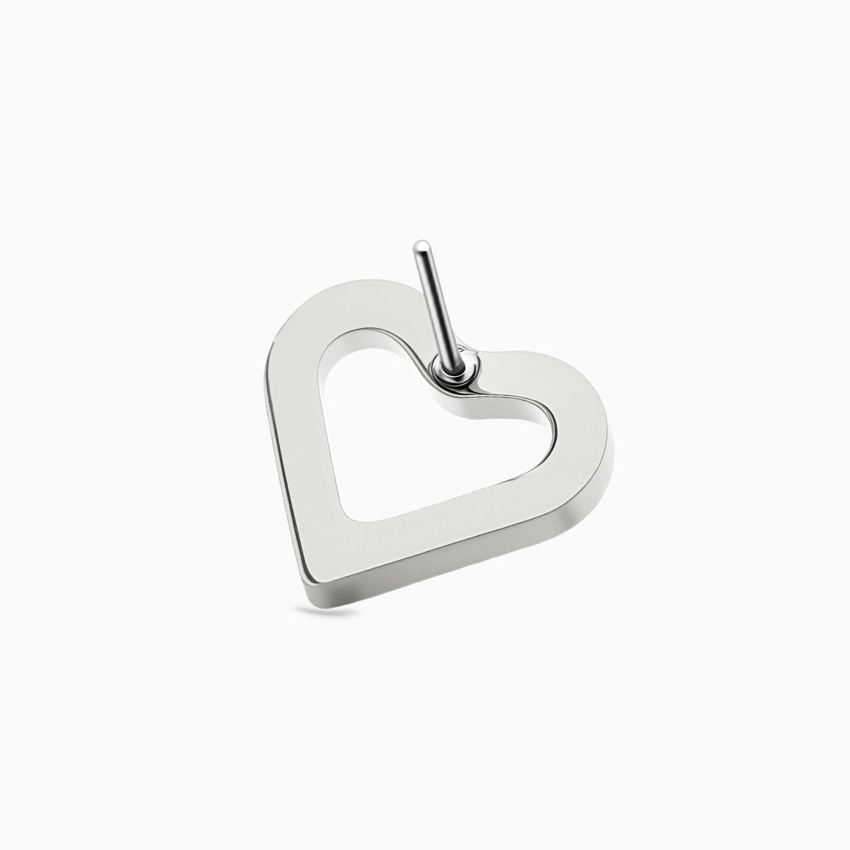 Titanium Threadless Half-Pave Heart Top