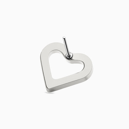 Titanium Threadless Half-Pave Heart Top