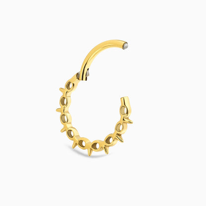 18Kt Gold PVD Titanium Spike Front Facing Hinged Clicker