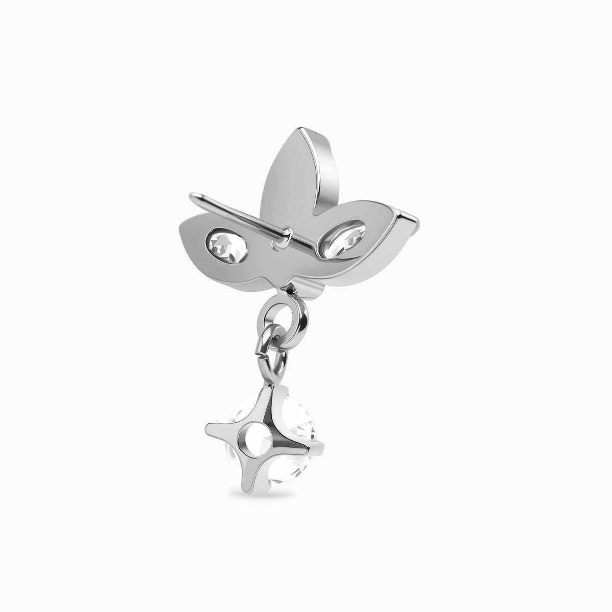 Titanium Threadless Triple Marquise Leaf with Hanging Gem Top