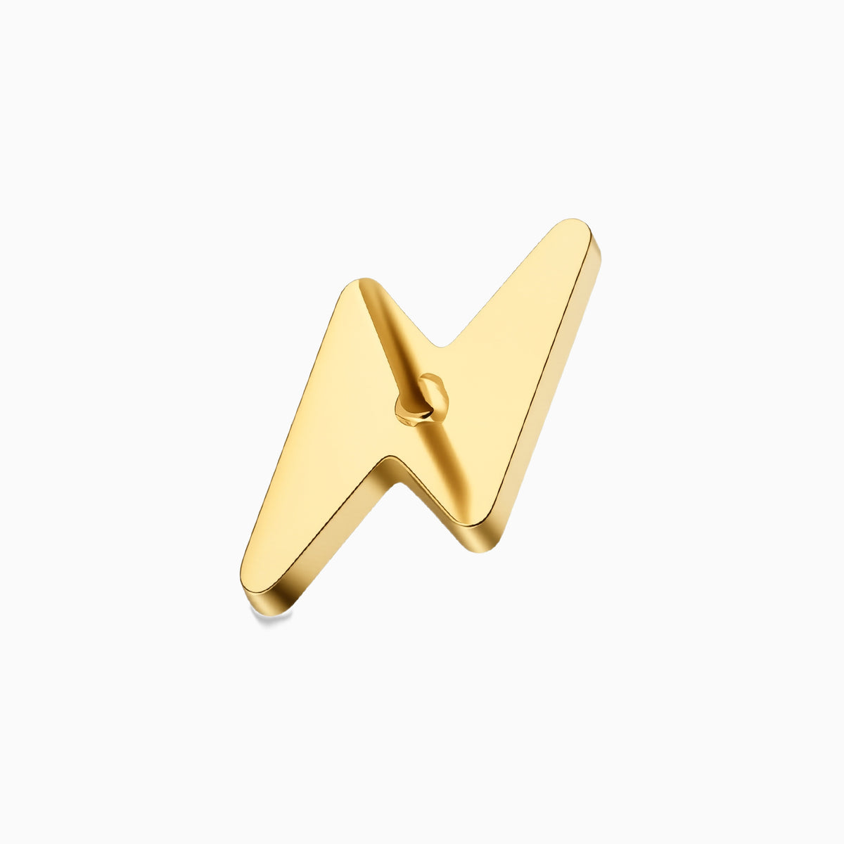 18Kt Gold PVD Titanium Threadless 7-Stone Lightning Bolt Top
